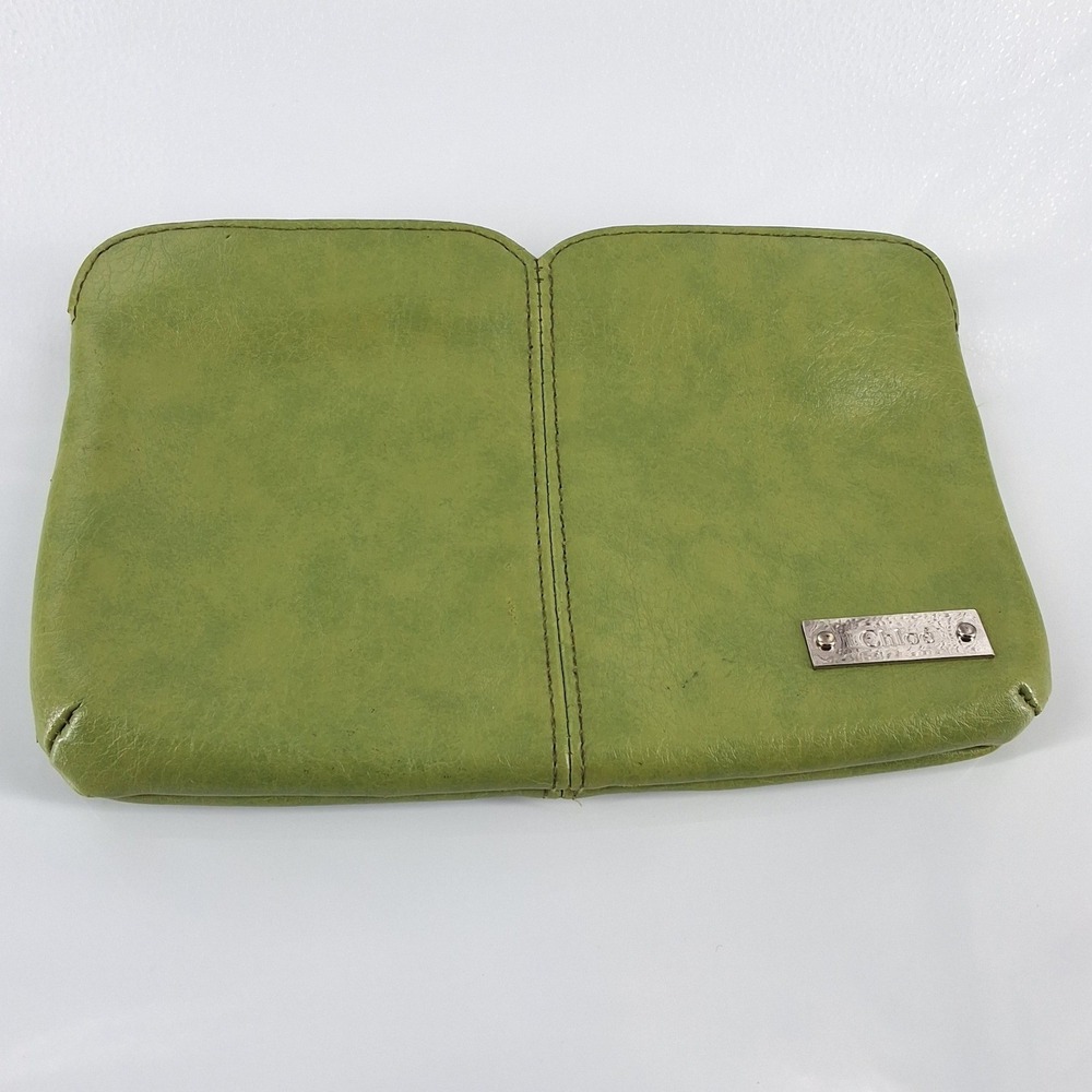 Chloe Parfum Moss Green Double Compartment Cosmetic Pouch Bag